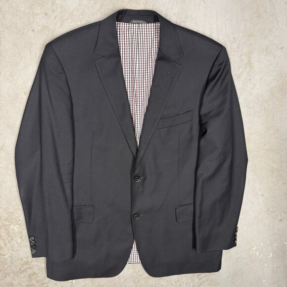 Hugo Boss Black Blazer Wool Sport Coat Textured Maselli4 100% Silk Lining 46R - Picture 2 of 10